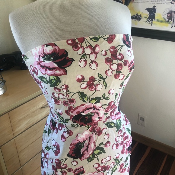 -SOLD- Retro Dress Floral Cherry PinUp Rockabilly - Picture 5 of 8